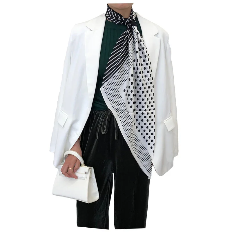 

New 100% Mulberry Silk Scarf Hijab Dot Square Scarves 2020 Hijab Brand Female Bandana Foulard Poncho Pashmina Shawls Scarfs