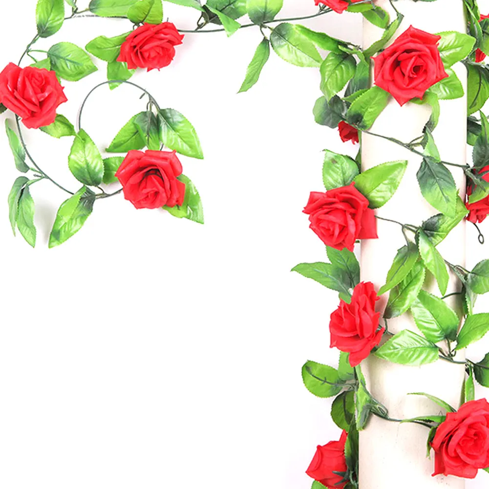 Искусственная Шелковая Роза цветок плющ лоза висячая гирлянда Свадебный