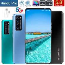 Rino6 Pro teléfono inteligente versión Global, celular con 12GB + 512GB, 4800mah, cámara HD de 5,8 pulgadas, 1440x3200, 5G, Android 10,0 (3)