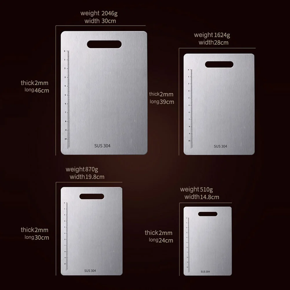 304 разделочная доска из нержавеющей стали со шкалой антибактериальные прочные