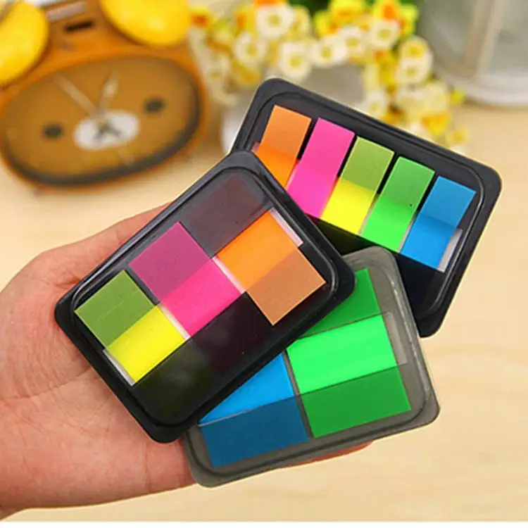 

HOT School Office Supply Novelty Fluorescent Candy Color Self-Adhesive Memo Pad Sticky Notes Sticker Label Papelaria