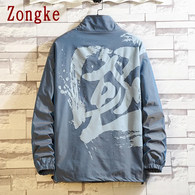 

Zongke Chinese Elements Mens Jacket Coat Streetwear Men Jacket Korean Style Bomber Jacket Men Clothing M-5XL 2021 New