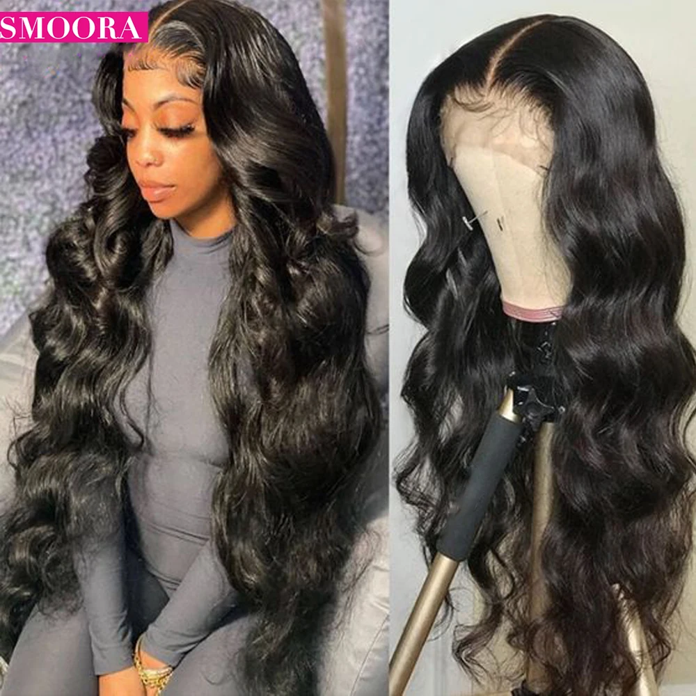 

34'' 13x4 Body Wave Lace Front Human Hair Wig for Black Women Pre Plucked With Baby Hair Brazilian Remy Hd Lace Frontal Wig