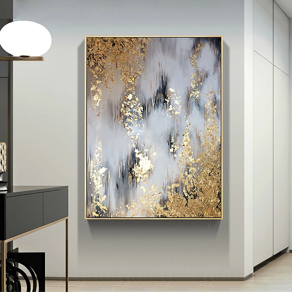 

Handmade Golden textur Abstract Canvas Oil Painting Hand Painted Large Wall Art Picture For Living Room Home Decoration Unfraned