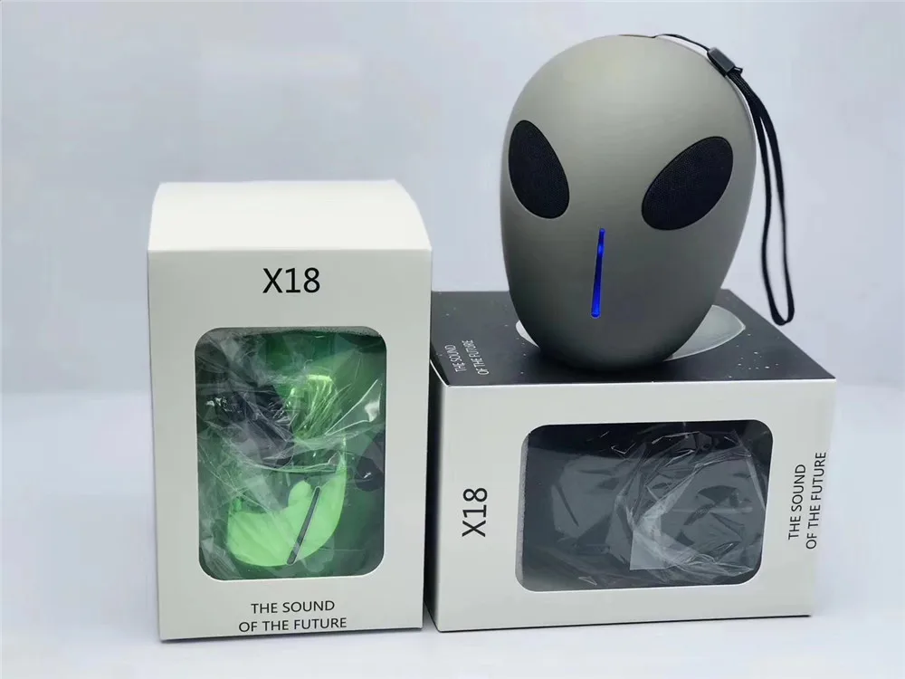 X18 Alien беспроводной Bluetooth динамик Портативный Перезаряжаемый сабвуфер Поддержка TF карты для внутреннего наружного тонкой работы подарок - Цвет: grey