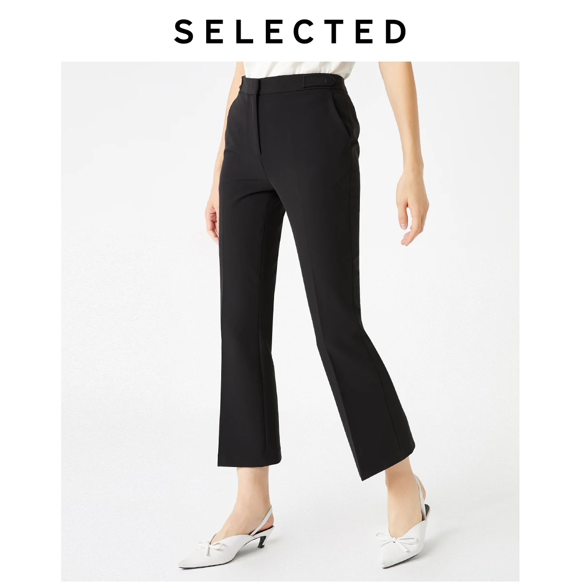 

SELECTED Leisure Micro-elastic Commuter Micro-flare Cropped Trouser S|419414515