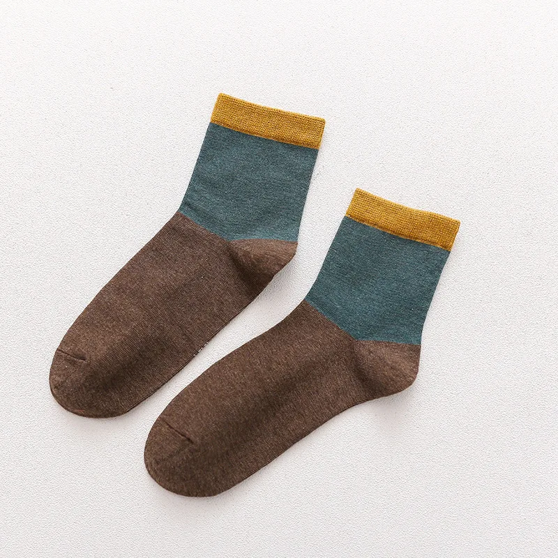 

5 Pair YAXIAN 2019 Winter New hit color Cotton socks Leisure sport skateboard Hip hop Middle tube Socks Trendy fashion Couple