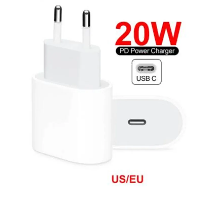 

20pcs/lot 20W PD Fast Charger US EU USB-C Power Adapter for i 12 12 Pro Max mobile phones with retail box