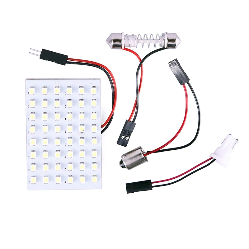 12 В 48 SMD Светодиодная панель автомобиля внутренсветильник ПА T10 Dome BA9S адаптер