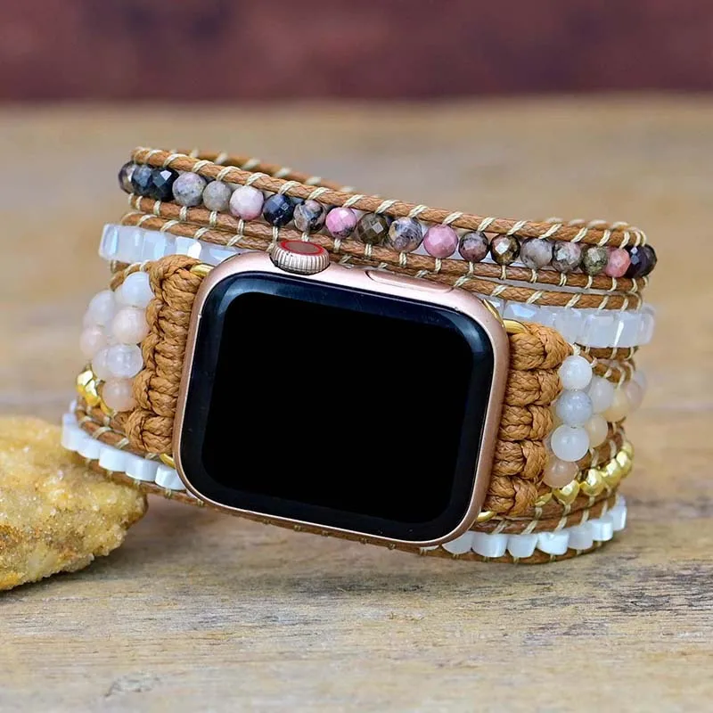 

Custom DIY strap for apple watch 44mm 40mm iwatch band 42mm 38mm luxury Jewelry women belt Resin bracelet for serie 5 4 3 Se 6 7