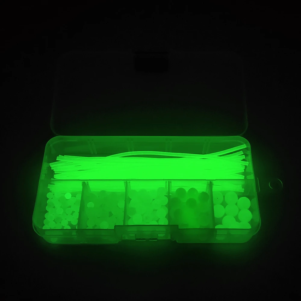 

Luminous Fishing Beads Tube 170pcs/set Soft Rubber Floating Glow Fishing Beads Fishing Rig Tube Sleeve Accessories