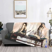 mo dao zu shi blanket coral fleece plush print manga weiying lightweight throw blanket for sofa office bedding throws