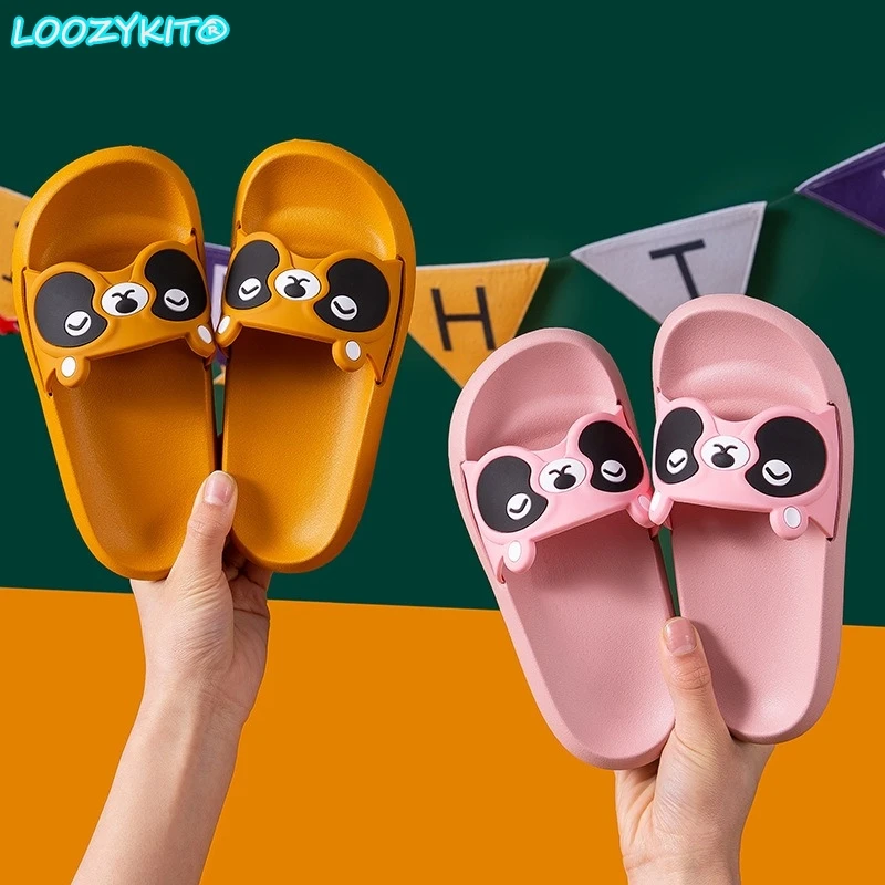 

Parent-child Children Fashion Cartoon Cute Anti-slip Thick-soled Home Bathroom Sandals And Slippers