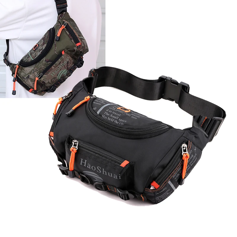 

Men's Oxford Belt Fanny Pack Messenger Hip Bag Large Capacity Travel Bum Top Quality Waterproof Sling Chest Waist Bags