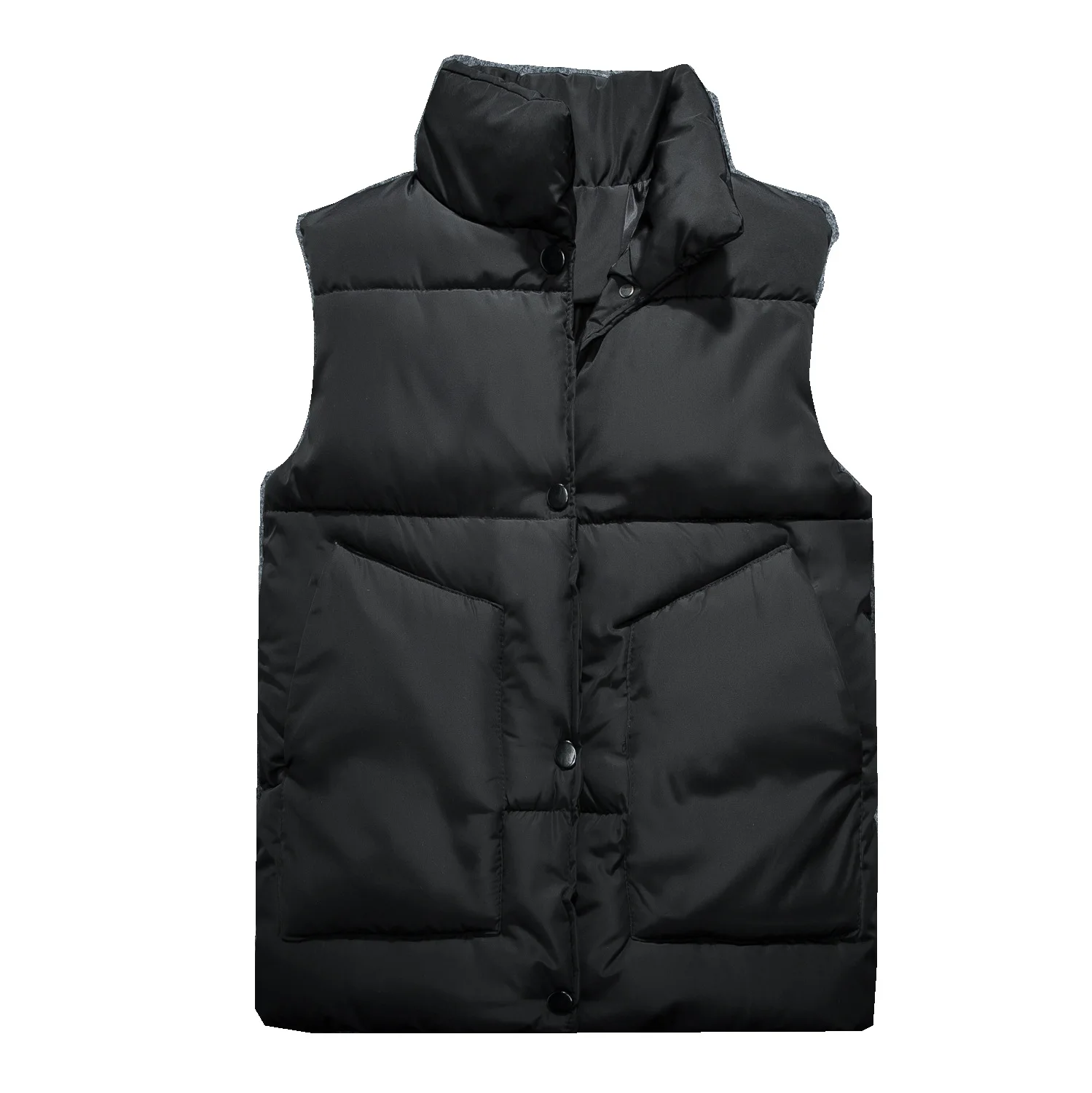 

Men's down cotton vest warm autumn and winter stand-up collar padded vest Korean style trendy handsome couple jacket men