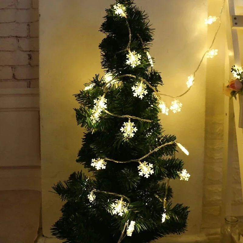 

LED Snowflake Garland Lights 3m Fairy String Outdoor Lamp Christmas Holiday Wedding Party Lights Decoration USB/Battery Power