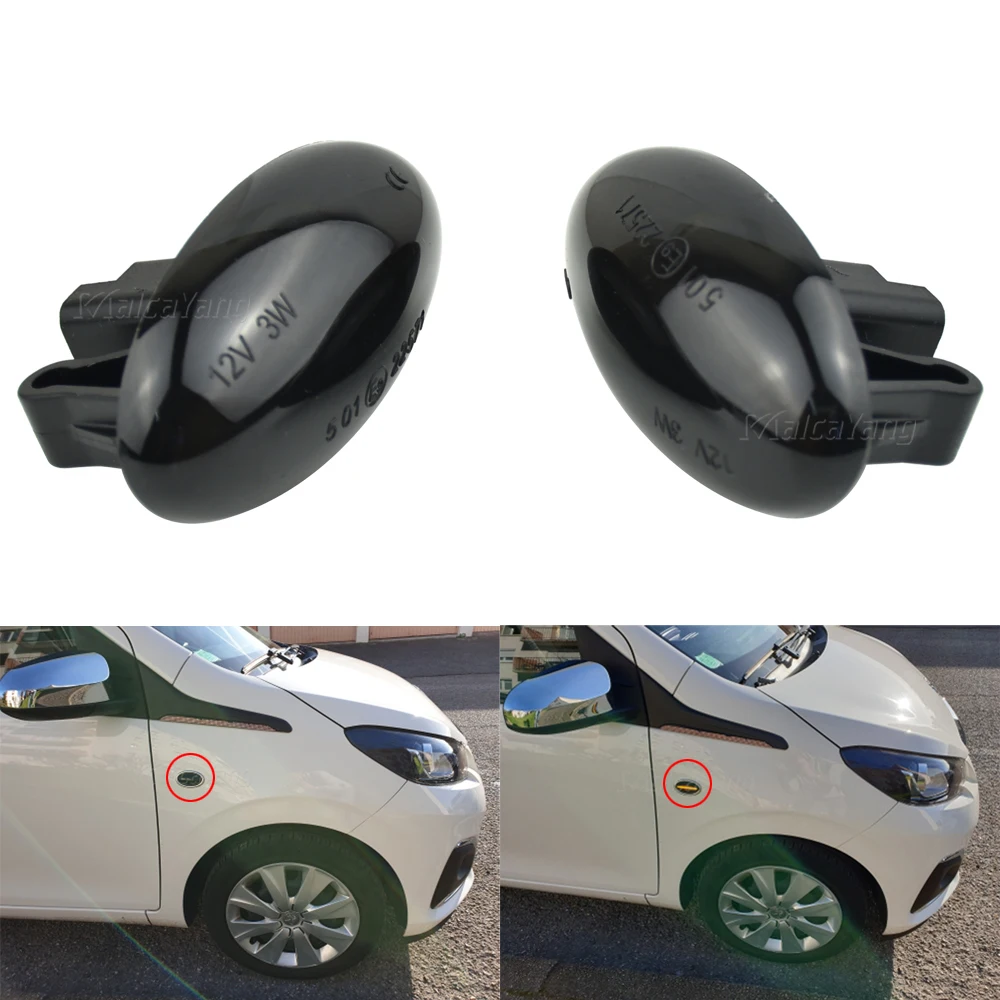 

Для Peugeot 107 206 207 307 407 Citroen C1 C2 C3 C5 C6 скачущий Копченый мигалка Авто Боковой габаритный фонарь светодиодный поворотник светильник