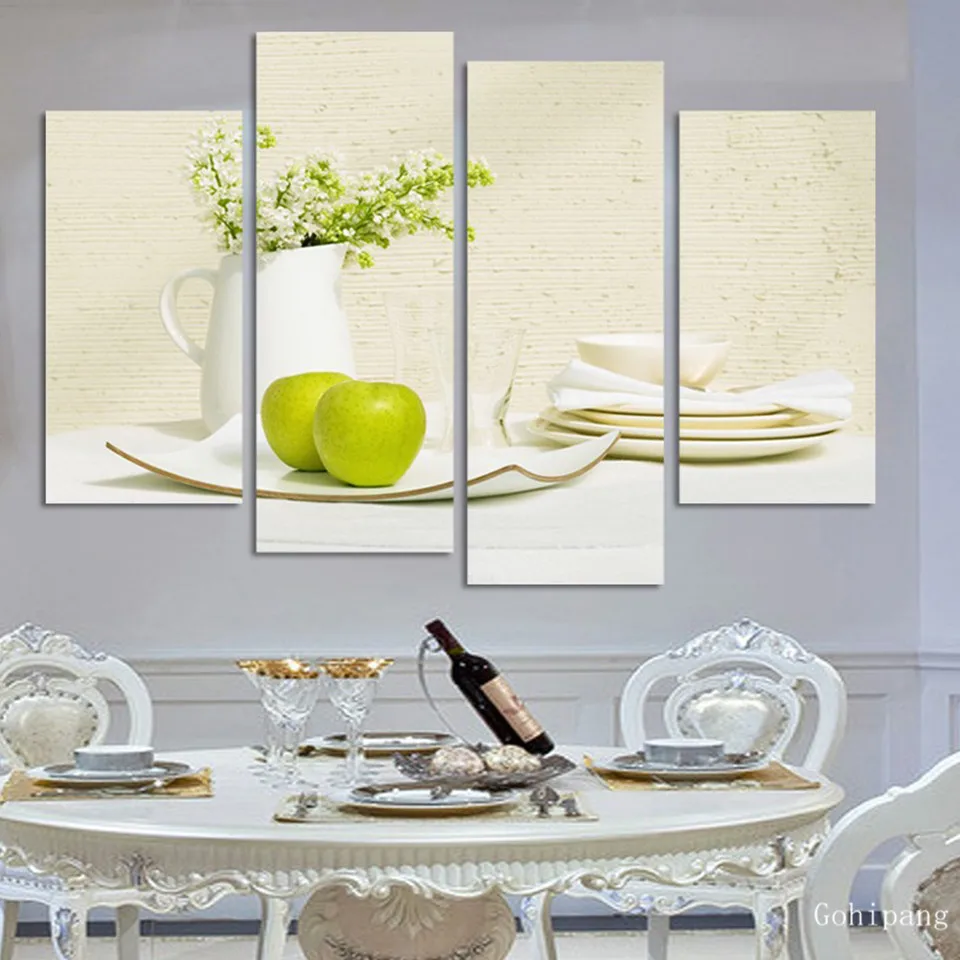 Модульный холст для кухни домашний декор картины 4 панели фотообои ресторана |