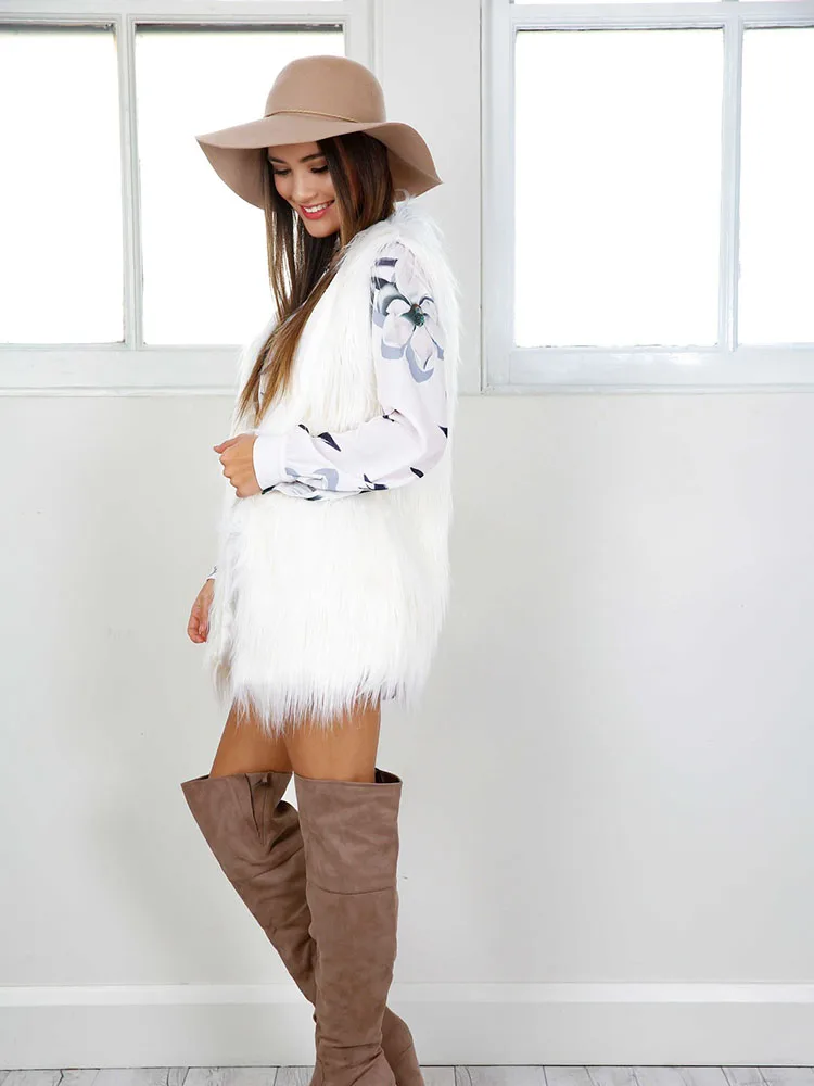 Especially Female Faux Fur Coat Women's Clothing 2021 NEW Fluffy Top Oversized High Quality Y2k Sleeveless Shaggy Luxury Jacket