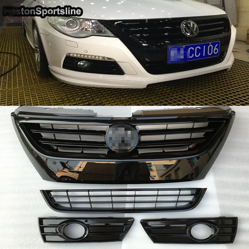 Для VW Passat CC черная рамка Передняя вытяжка Центральная решетка гриль для Volkswagen 2010