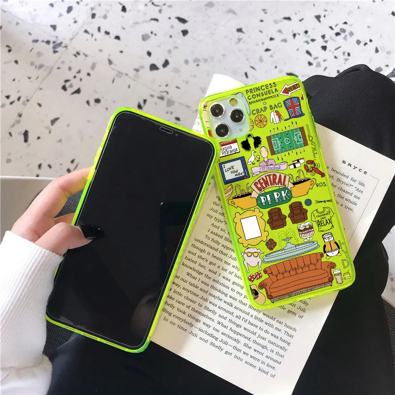 Флуоресцентный телефонный чехол для iPhone 11 Pro Max XR X XS 7 8 Plus SE 2 2020 модные мягкие