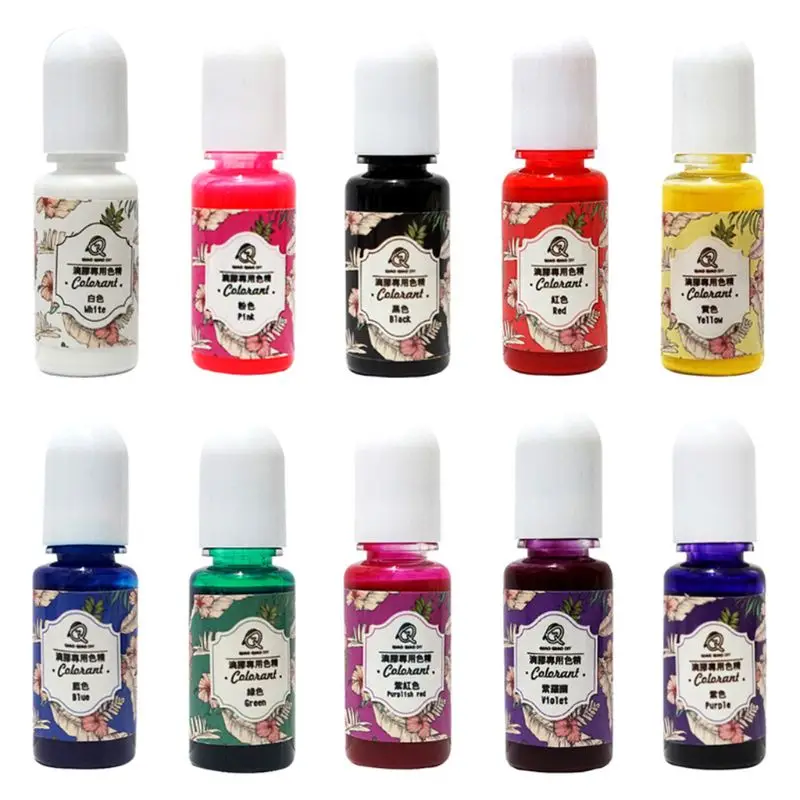 

10 Pcs/set Handmade Jewelry Accessories Oily Dye Color Fine DIY Crystal Epoxy Tasteless Coloring Pigment jewelry making tools