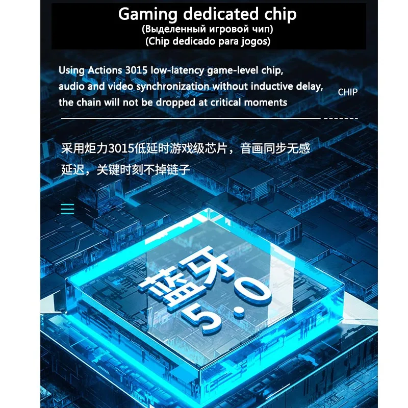 

Bluetooth true wireless generation 5.0 game stereo black technology headset wireless headphones