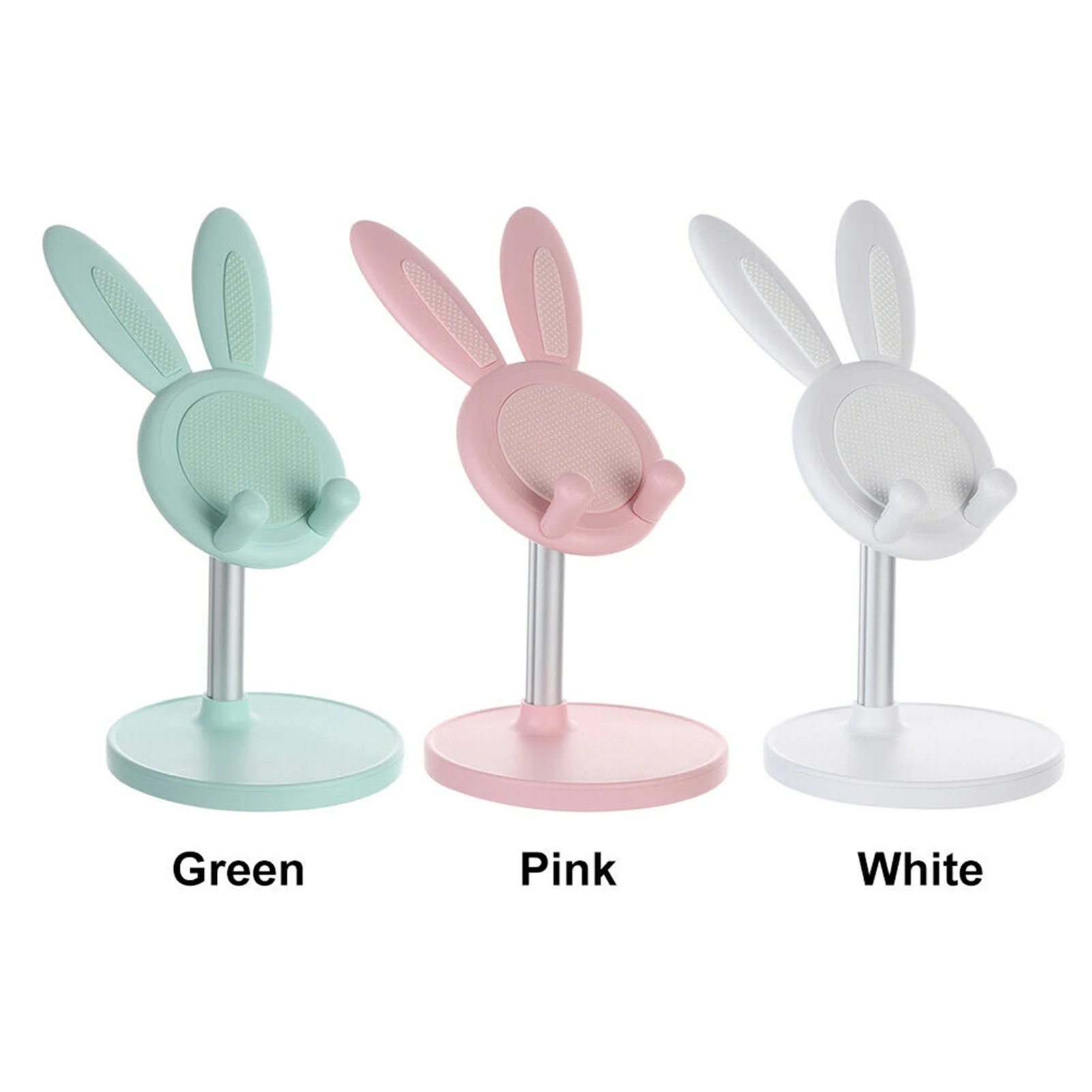 telescopic cartoon rabbit ears mobile phone holder adjustable tablet stand cute bunny desktop rack durable phone accessories free global shipping
