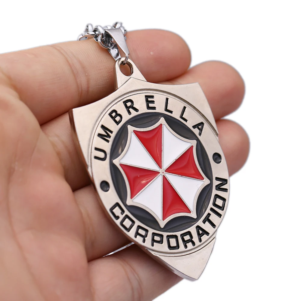 Biohazard енот город полицейский брелок для ключей со значком предупреждающий знак кулон ожерелье зонтик Шарм брелки ожерелье подарки ювелирные изделия