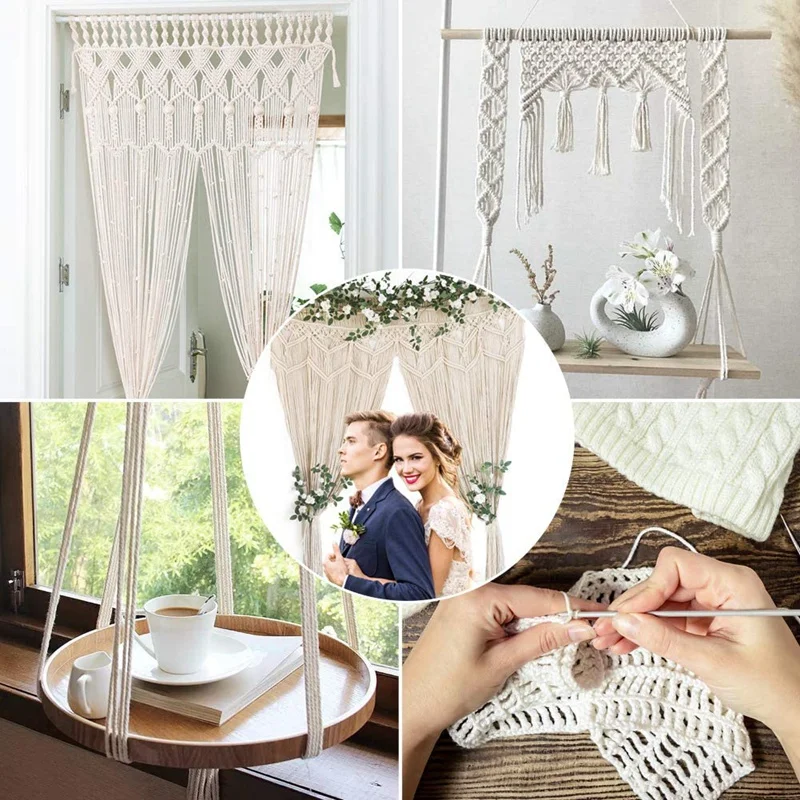 

Natural Macrame Rope for Plant Hanger Wall Hanging Knitting Craft Beginners,Knitting,Macrame Hanging Yard