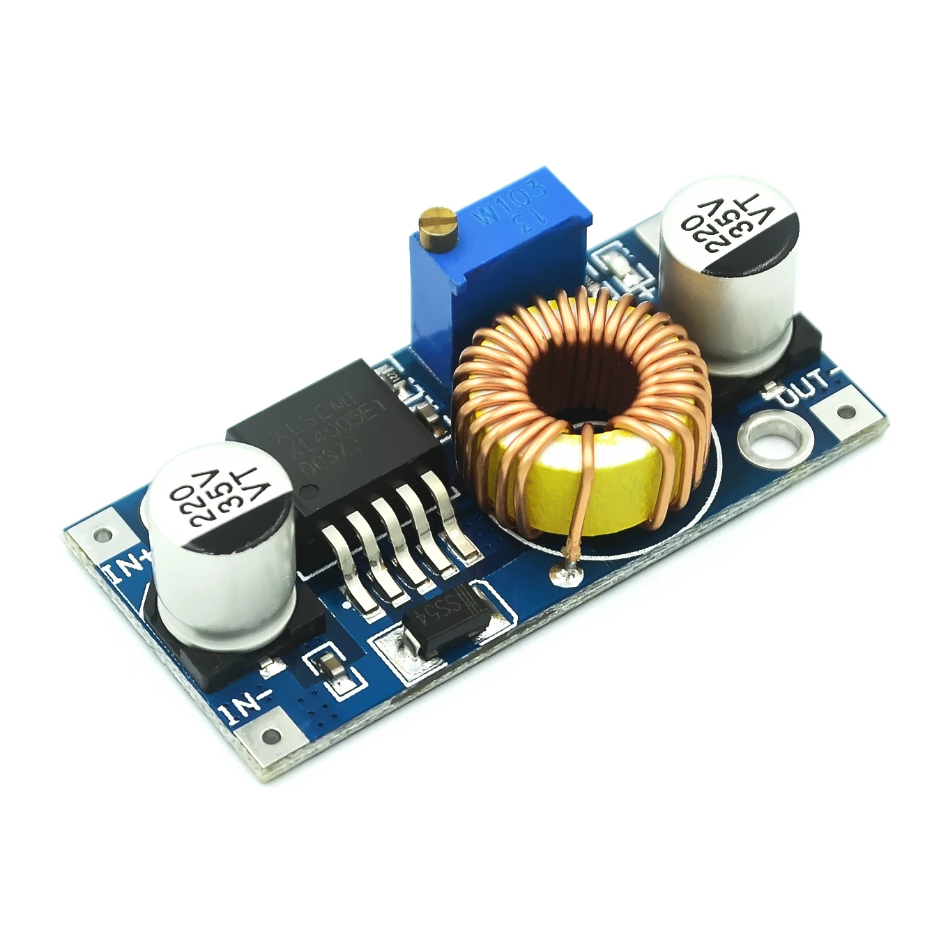 

100 шт. XL4005 DSN5000 Beyond LM2596 DC-DC Регулируемый понижающий модуль питания, 5A высокий ток, высокая мощность