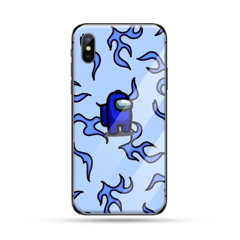 

among us Luxury Anime Phone Case coque Funda shell capa Tempered glass For iphone 6 6S 7 8 plus X XS XR 11 12 mini PRO MAX