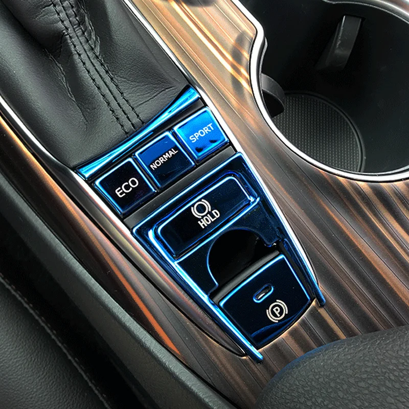 

SBTMY 8PCS/SET Stainless steel decorative patch for automobile shift hand brake panel for Toyota Camry XV70 2018 2019 2020