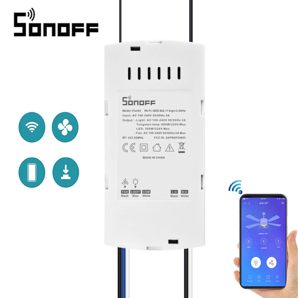 Сменный пульт дистанционного управления SONOFF RM433 для BASICRF BASICRFR3 Slampher IFan03 D1 4CHProR2 TX