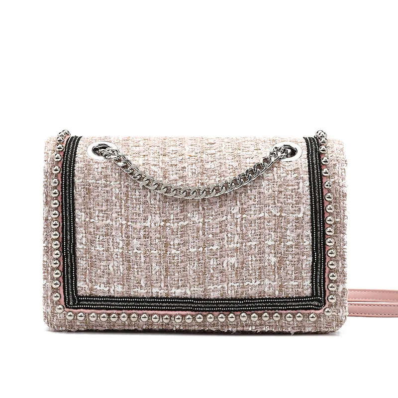 Новая стильная женская сумка из шерстяной ткани на одно плечо модная маленькая