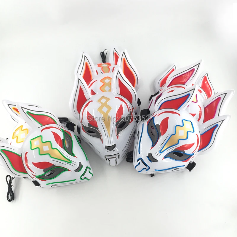 Лидер продаж модная светодиодная маска Rave японская светодиодный фотокостюм