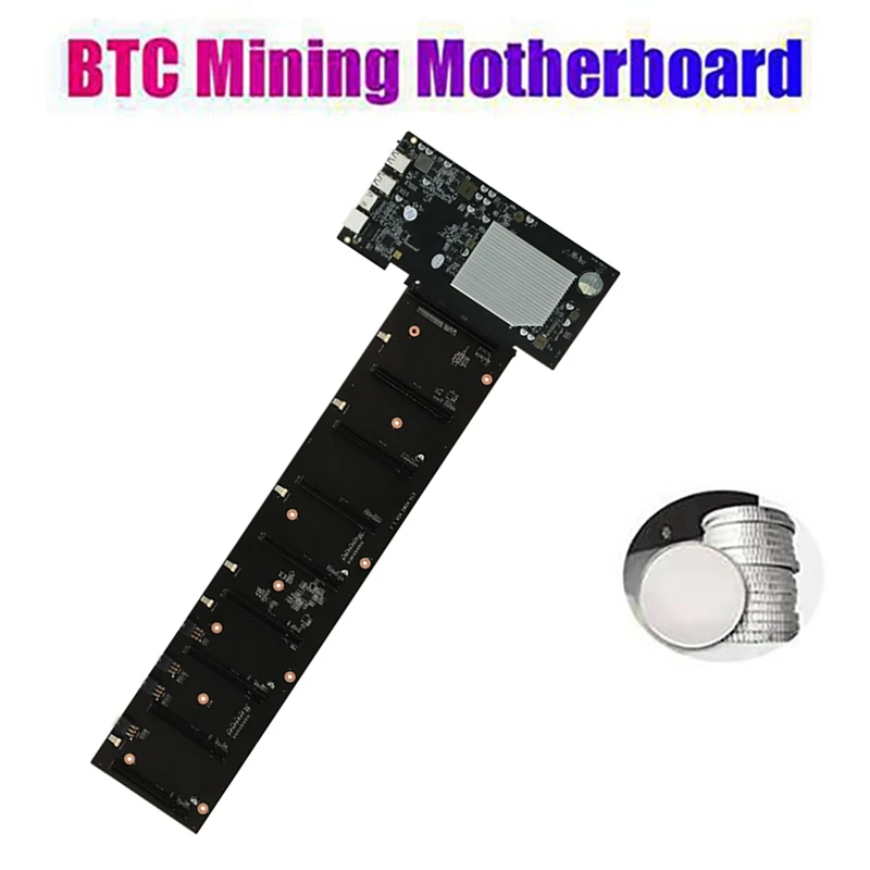 ETH-HSW3 BTC Mining Motherboard with 128G SSD+8X8 Pin to 8 Power Cords Card PCIE X16 Graphics Slot 67mm MSATA Set | Компьютеры и офис