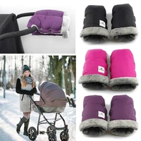 winter pram hand muff baby carriage pushchair warm fur fleece hand cover buggy clutch cart muff glove stroller accessories