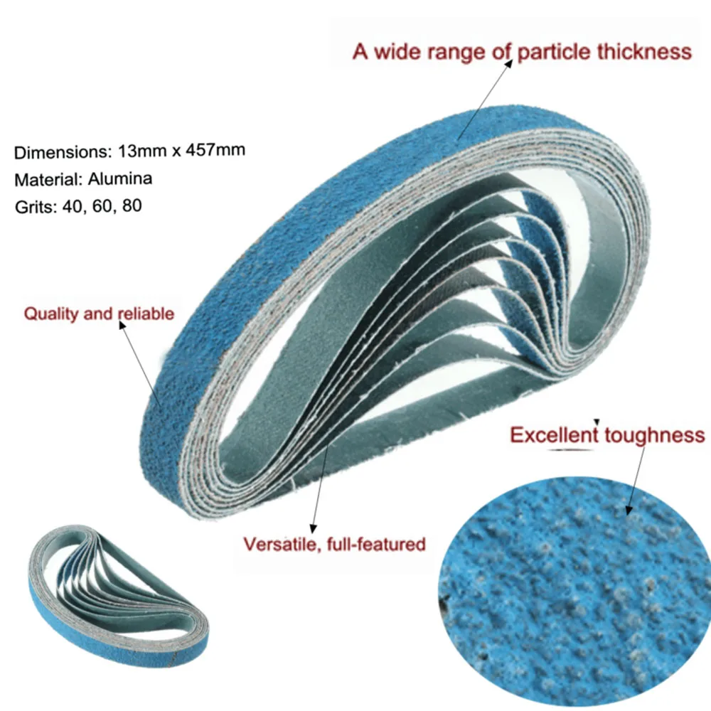 

30PCS 1/2 X 18 Inch 40/60/80 Grit Zirconia Sanding Sander Belts Polishing Tool