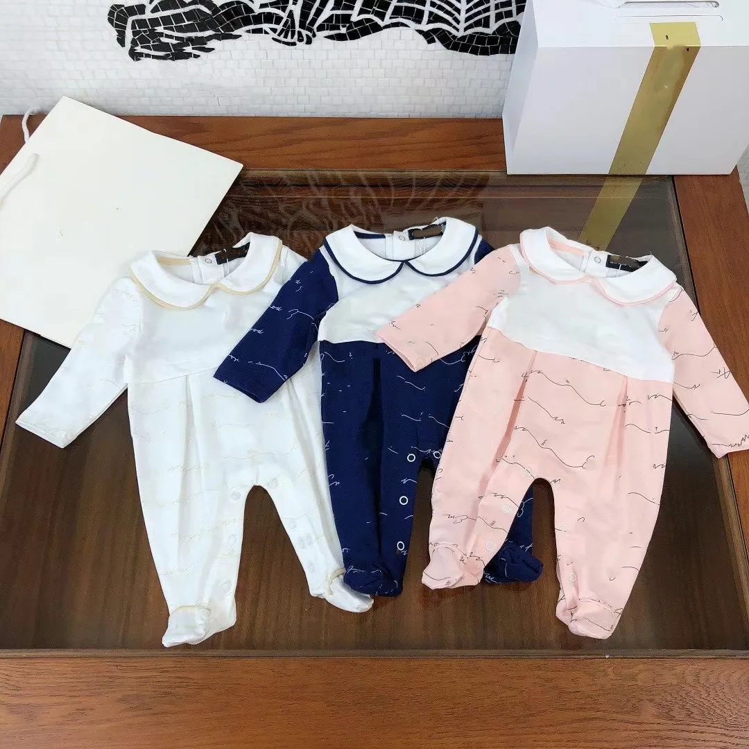 

2021 New Toddler Born Boys Girls Baby Clothing suit Rompers with bib letter printed Brand For Toddler kids
