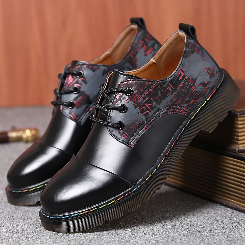 

New high-end fashion British style low-top leather men's shoes, classic banquet business formal wear plus size casual shoes