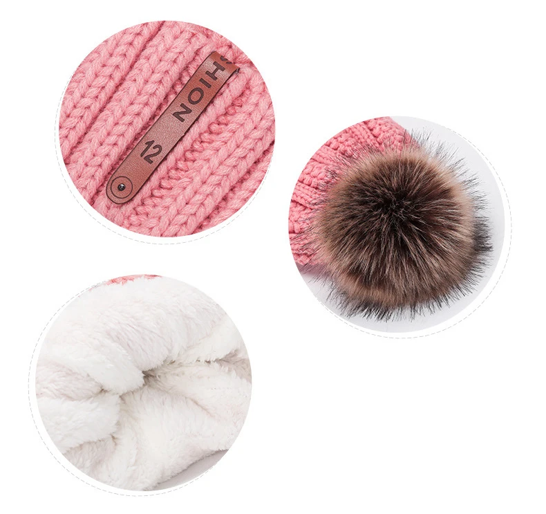 Модные мягкие Меховые шапки GOUTER с помпоном женская утепленная вязаная шапка