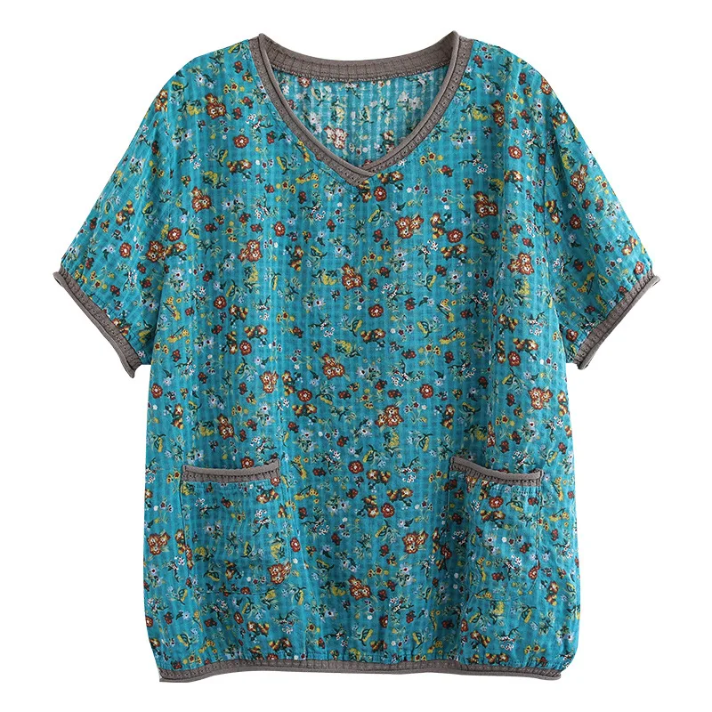 Женская футболка Max LuLu повседневная летняя в Корейском стиле с цветочным принтом