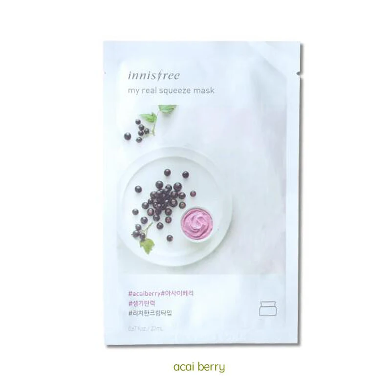 acai berry I'm REAL Tony mony маска для лица увлажняющая маска для лица контроль жирности отбеливание сокращение пор Корейская листовая маска для лица Уход за кожей - Цвет: acai berry