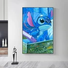 Абстрактная Картина на холсте Disney, аниме Стич Лило, плакат и печать, милые настенные картины для гостиной, украшение для дома