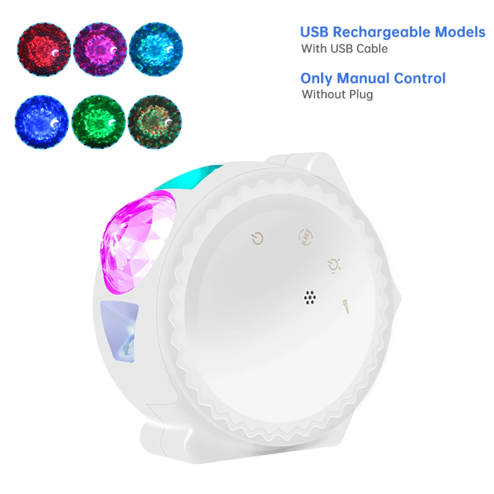 

Starry Sky Projector Star Night Light Projection 6 Colors Ocean Waving Lights 360 Degree Rotation Night Lighting Lamp for Kids
