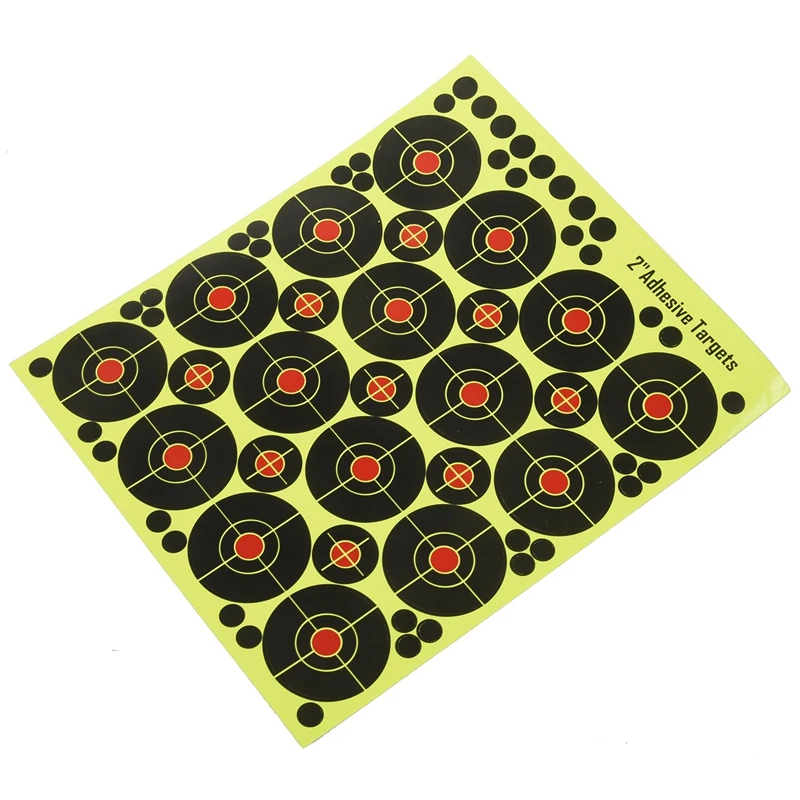 

160Pcs 2 Inch Reactive Splatter Glow Florescent Paper Target for Hunting Archery Training Fireing Accessories