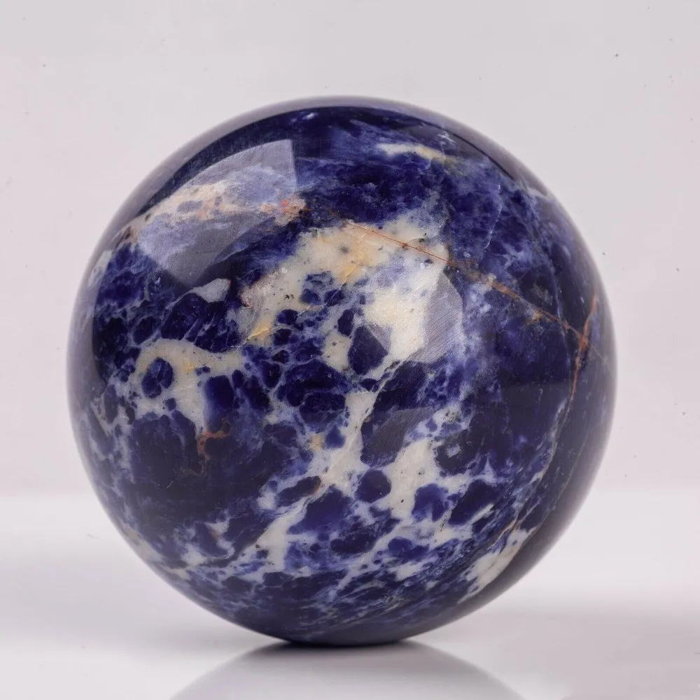 

8cm Natural Blue Sodalite Quartz Crystal Sphere Healing Ball Chakra+base