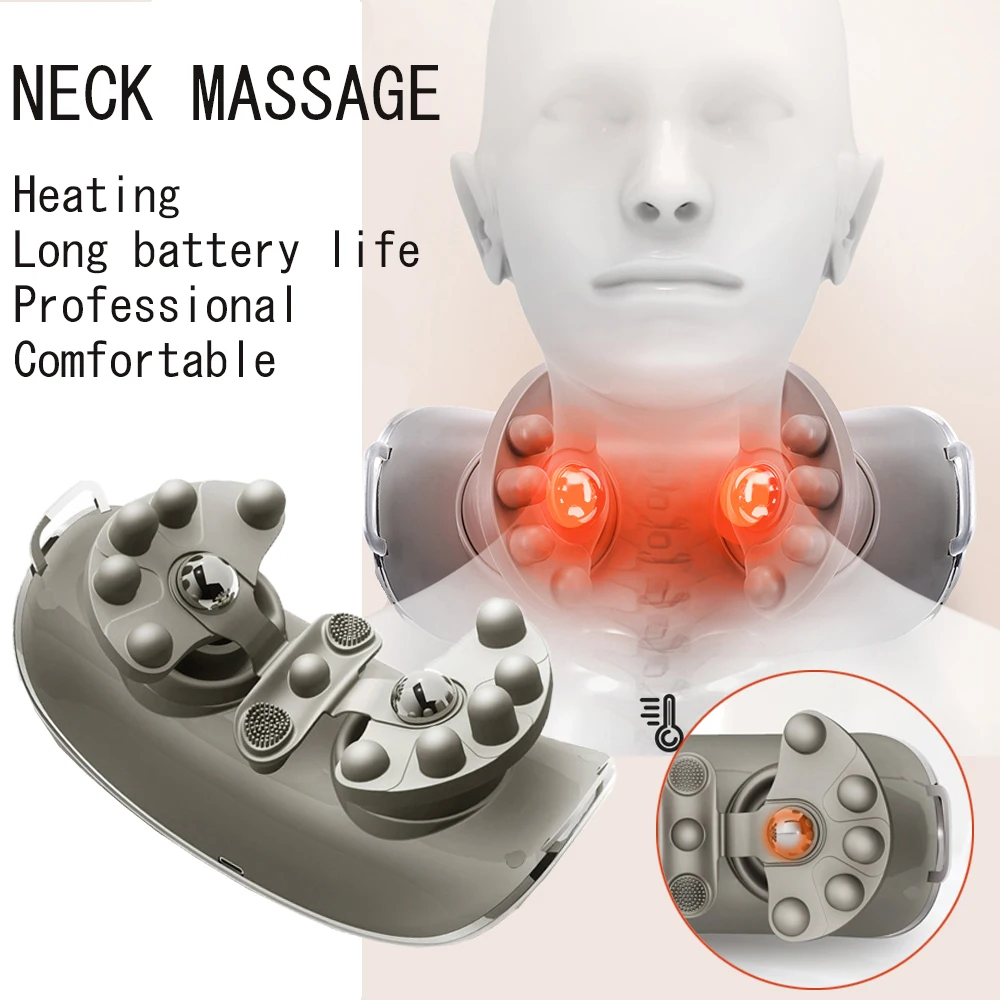 

3D Kneading Shawl Shiatsu Neck Massager Cervical Vertebra Physiotherapy Heating Acupressure Pain Relief Cervical Massage Pillow