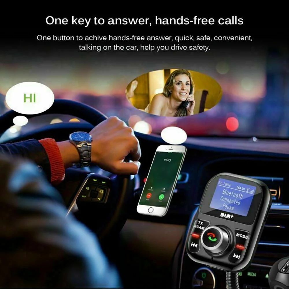 Автомобильный Bluetooth MP3-плеер DAB + цифровой fm-передатчик с поддержкой звонков